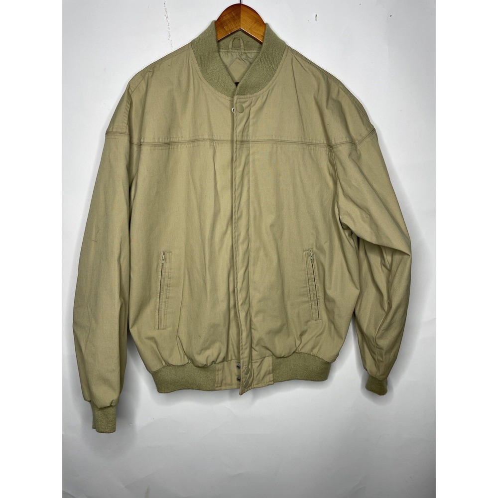Vintage Arnold Palmer Full Zip Harrington‎ Jacket Size Medium Tan 70s 80s